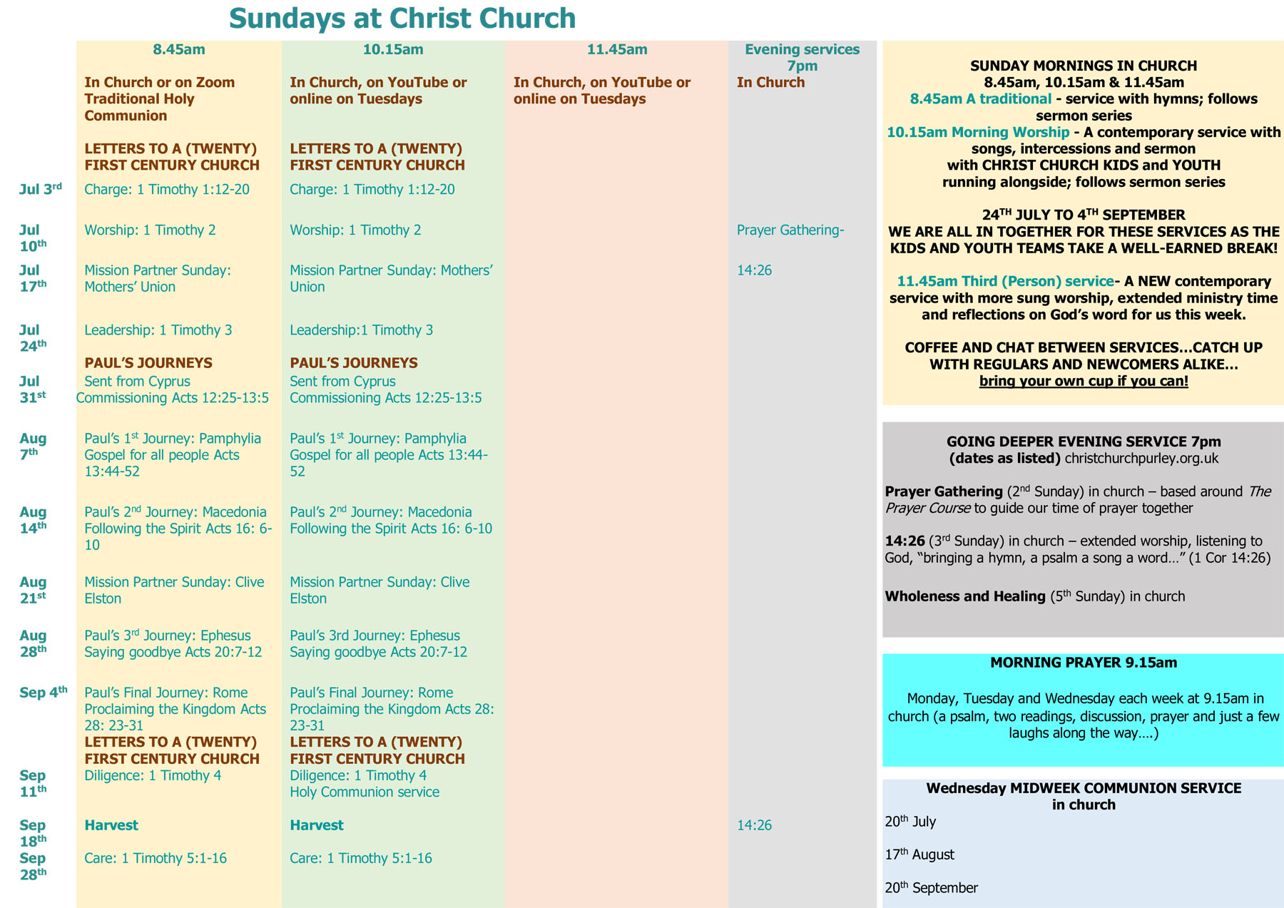 July - Sept  2022 services